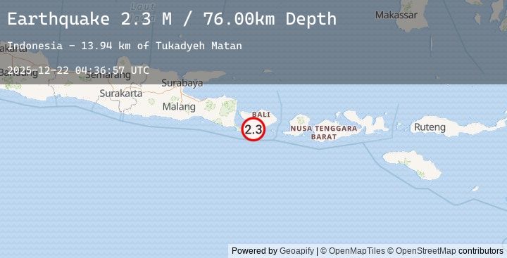 Map of Bali Region, Indonesia