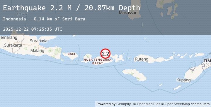 Map of Sumbawa Region, Indonesia