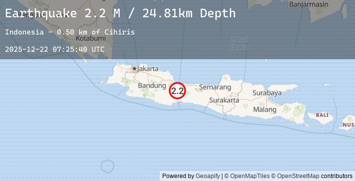 Map of Java, Indonesia