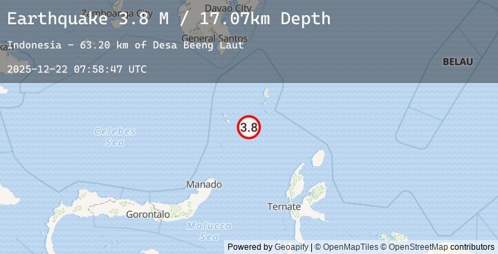 Map of Talaud Islands, Indonesia