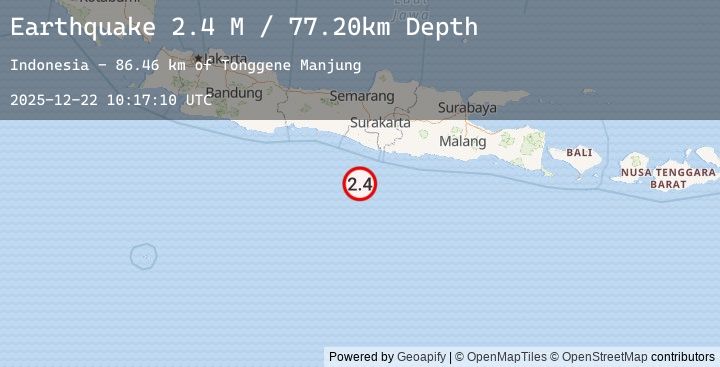 Map of Java, Indonesia