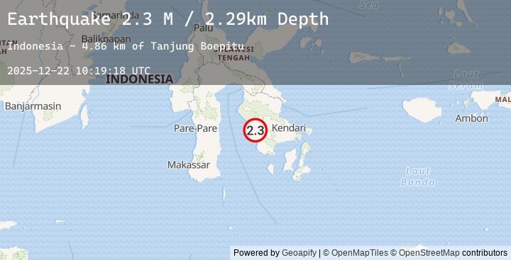 Map of Sulawesi, Indonesia