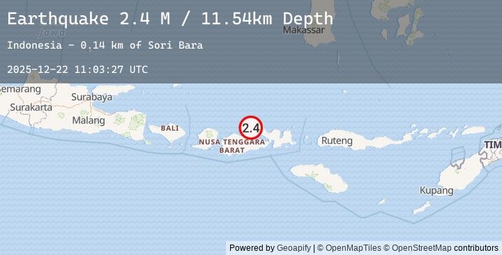 Map of Sumbawa Region, Indonesia