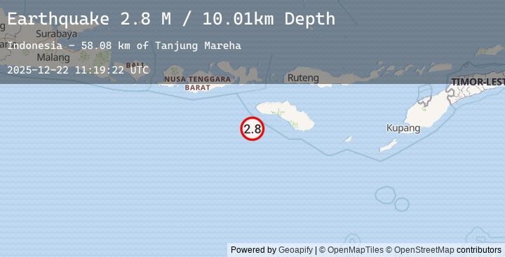 Map of South of Sumbawa, Indonesia