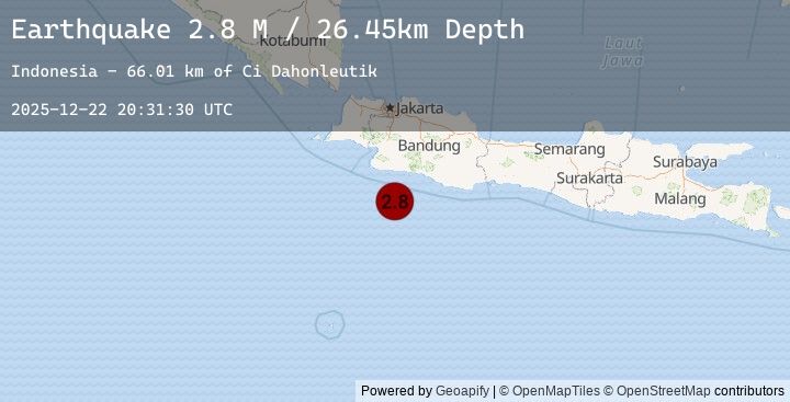 Map of Java, Indonesia