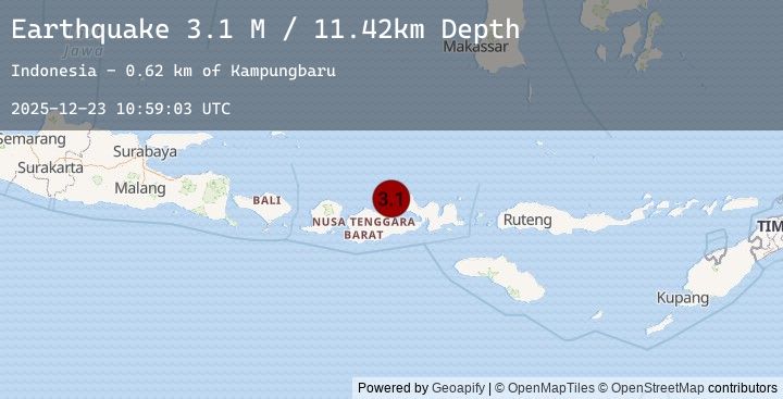 Map of Sumbawa Region, Indonesia