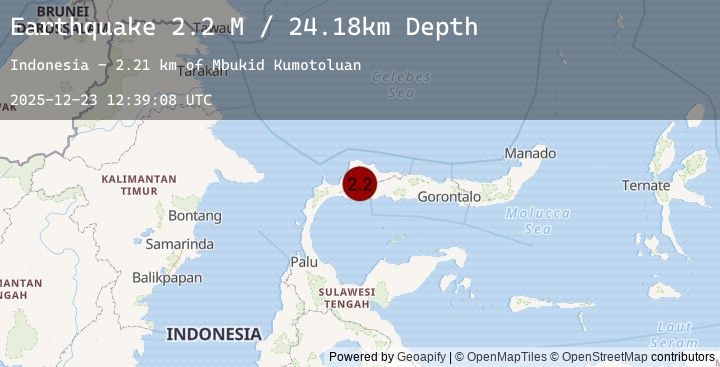 Map of Minahassa Peninsula, Sulawesi