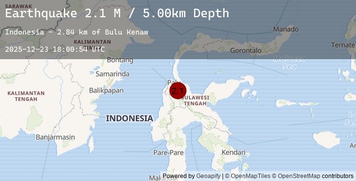 Map of Sulawesi, Indonesia