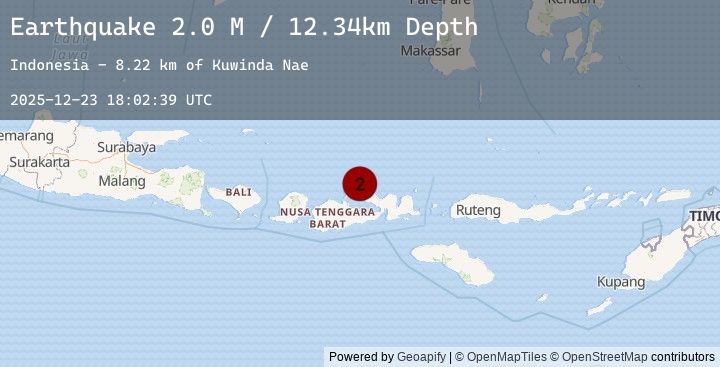 Map of Sumbawa Region, Indonesia