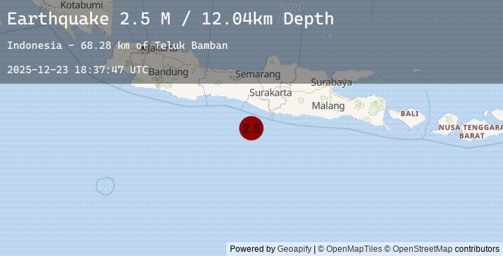 Map of Java, Indonesia