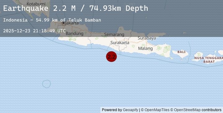 Map of Java, Indonesia