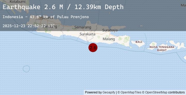 Map of Java, Indonesia