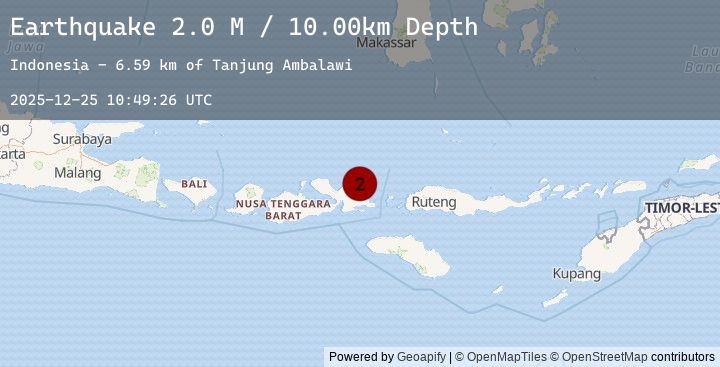 Map of Sumbawa Region, Indonesia