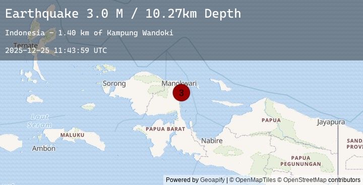 Map of West Papua Region, Indonesia