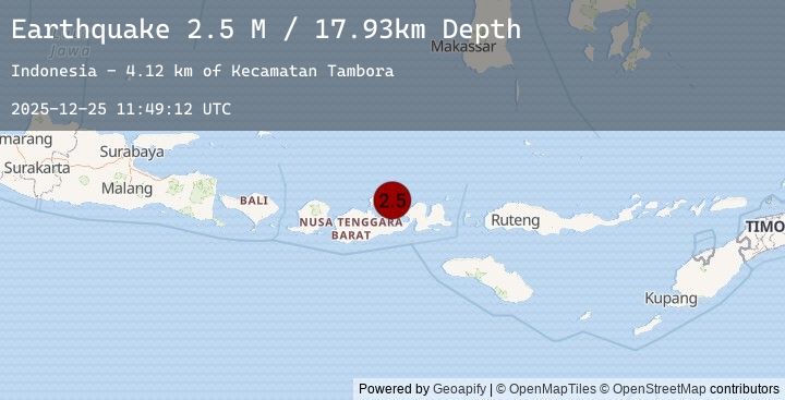 Map of Sumbawa Region, Indonesia