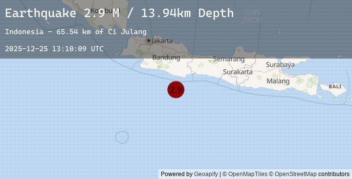 Map of Java, Indonesia