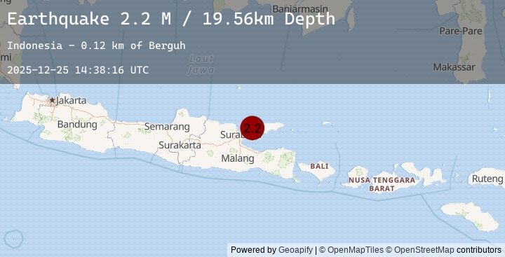 Map of Java, Indonesia