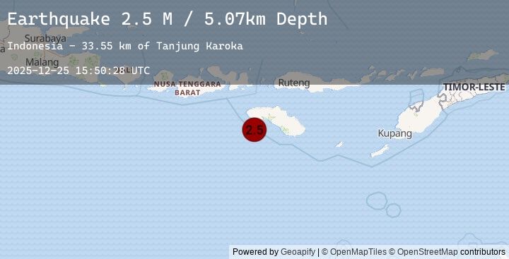 Map of Sumba Region, Indonesia