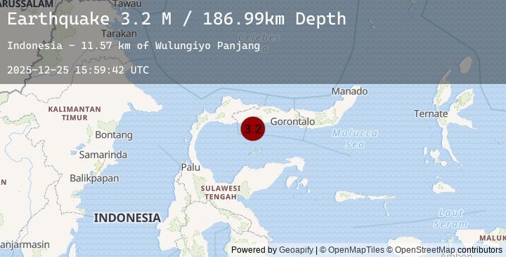 Map of Minahassa Peninsula, Sulawesi