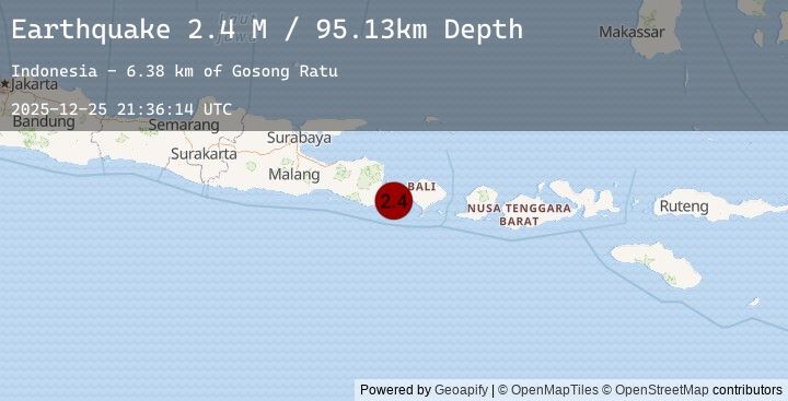 Map of Bali Region, Indonesia