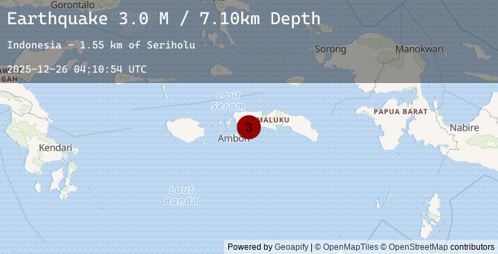 Map of Seram, Indonesia