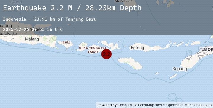 Map of Sumbawa Region, Indonesia