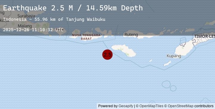 Map of South of Sumbawa, Indonesia