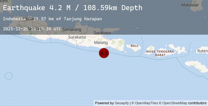 Map of Java, Indonesia