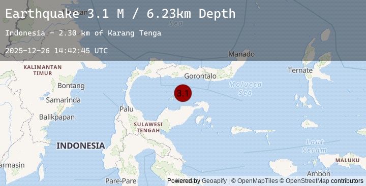 Map of Minahassa Peninsula, Sulawesi