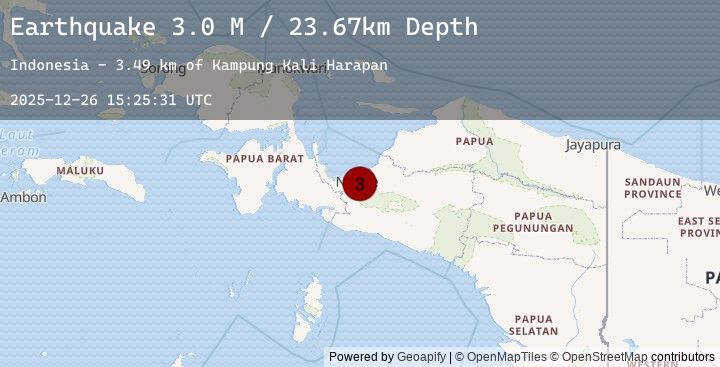 Map of West Papua Region, Indonesia