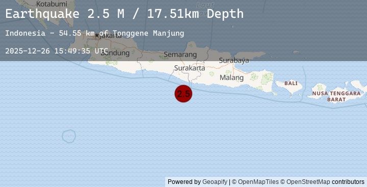 Map of Java, Indonesia
