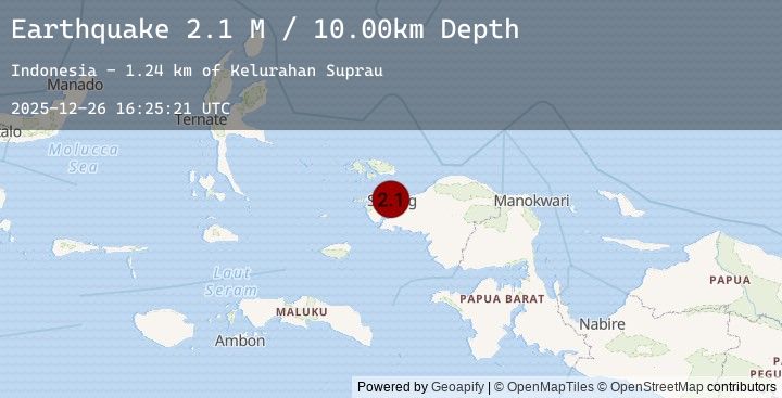 Map of West Papua Region, Indonesia