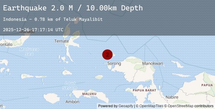 Map of West Papua Region, Indonesia