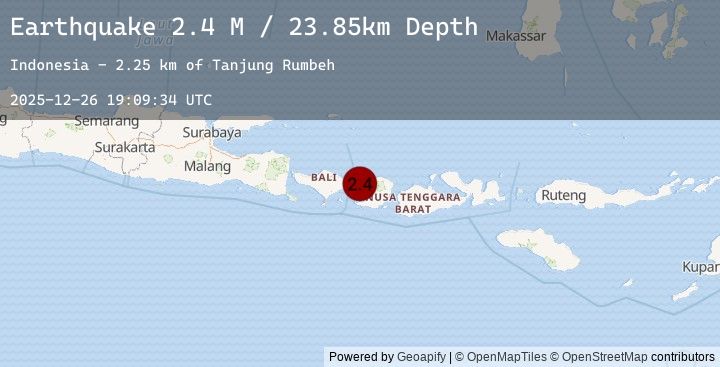 Map of Bali Region, Indonesia