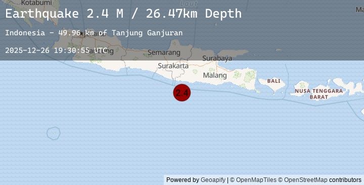 Map of Java, Indonesia