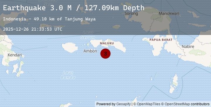 Map of Seram, Indonesia
