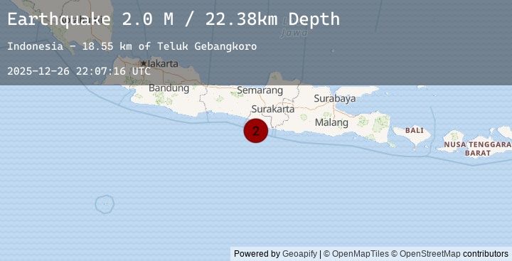 Map of Java, Indonesia