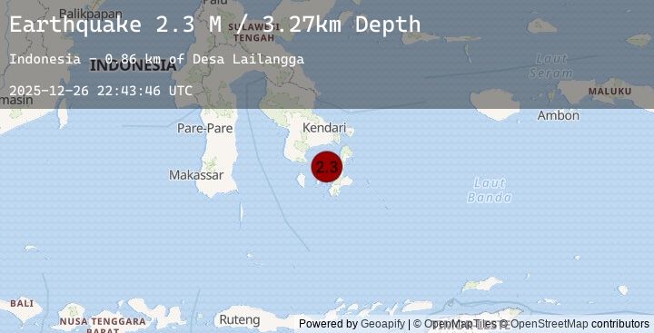 Map of Sulawesi, Indonesia