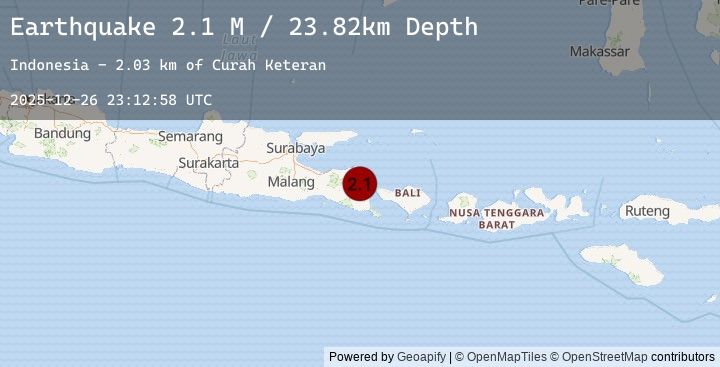 Map of Bali Region, Indonesia