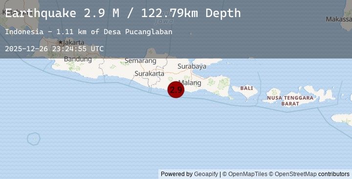 Map of Java, Indonesia