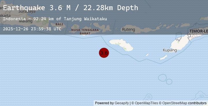 Map of South of Sumbawa, Indonesia