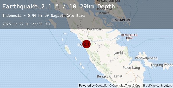 Map of Southern Sumatra, Indonesia