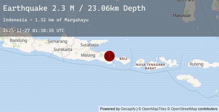 Map of Bali Region, Indonesia