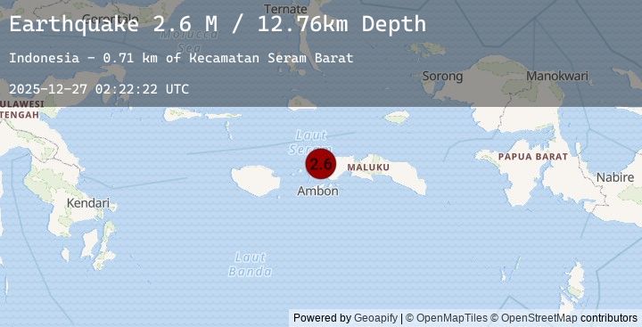 Map of Seram, Indonesia
