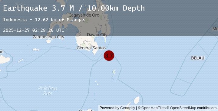 Map of Mindanao, Philippines