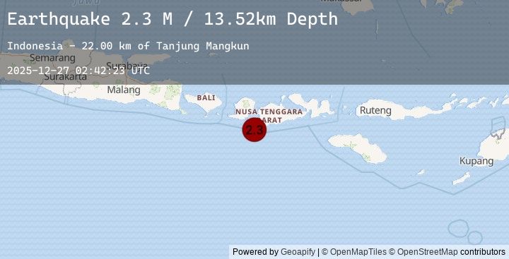Map of Sumbawa Region, Indonesia