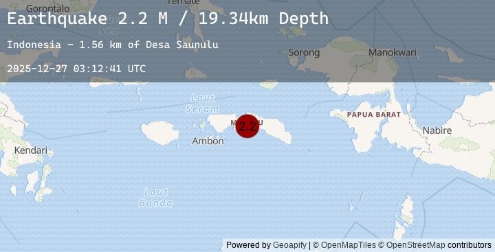 Map of Seram, Indonesia