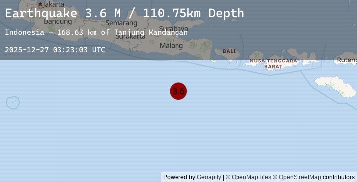 Map of South of Java, Indonesia