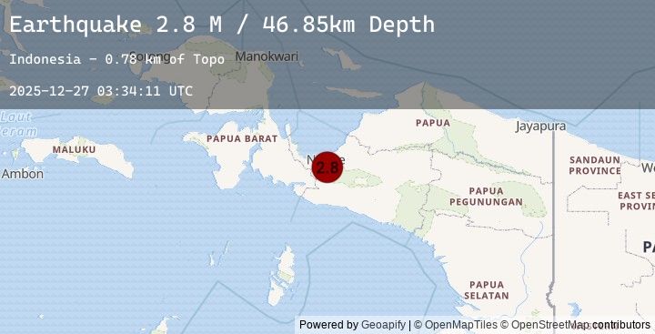 Map of West Papua Region, Indonesia