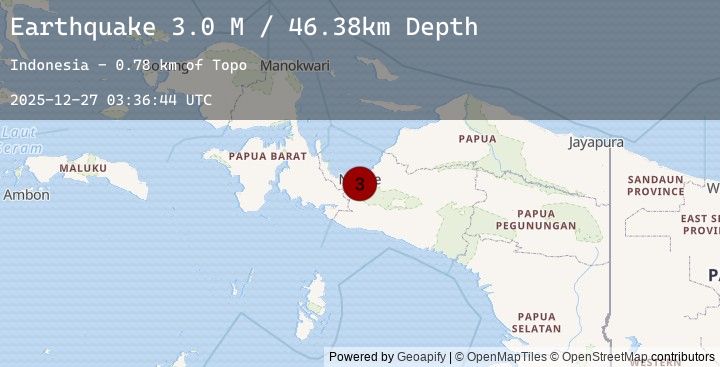 Map of West Papua Region, Indonesia